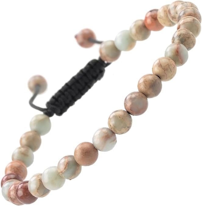 Natural Imperial Jasper Healing Power Gemstone Crystal Bead Adjustable Bracelets