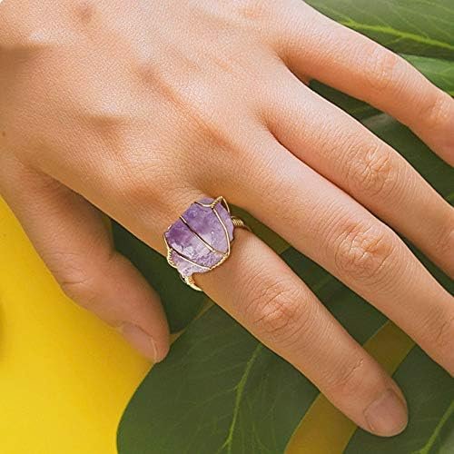 Natural Amethyst Healing Crystal Stone Ring-1