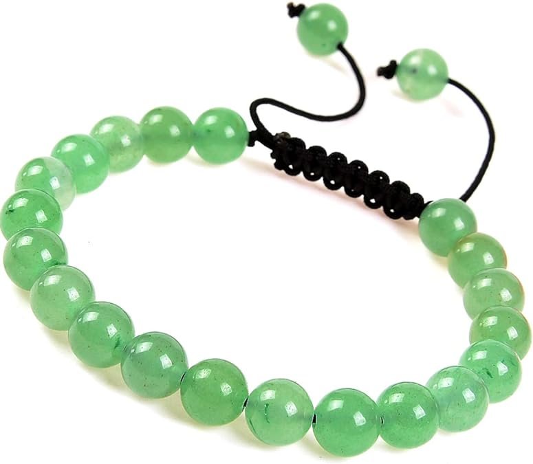 Natural Green Aventurine Healing Power Gemstone Crystal Bead Adjustable Bracelets-1