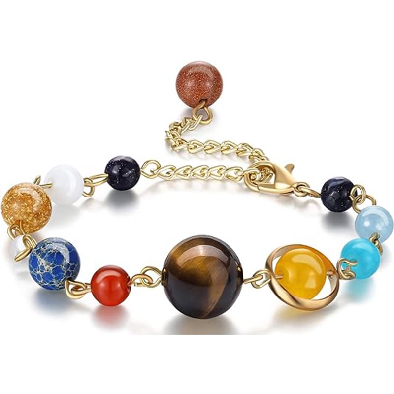 The Eight Planets Guardian Star Natural Stone Beads Bracelet