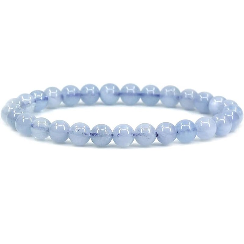 Aquamarine Handmade Gemstone Round Beads Stretch Bracelet