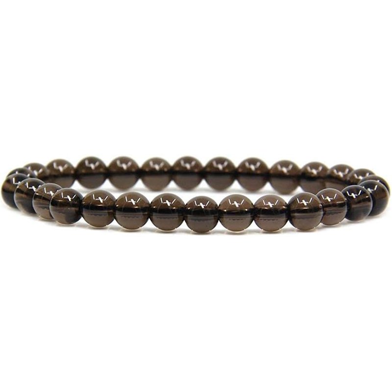 Smoky Quartz Handmade Round Beads Stretch Bracelet