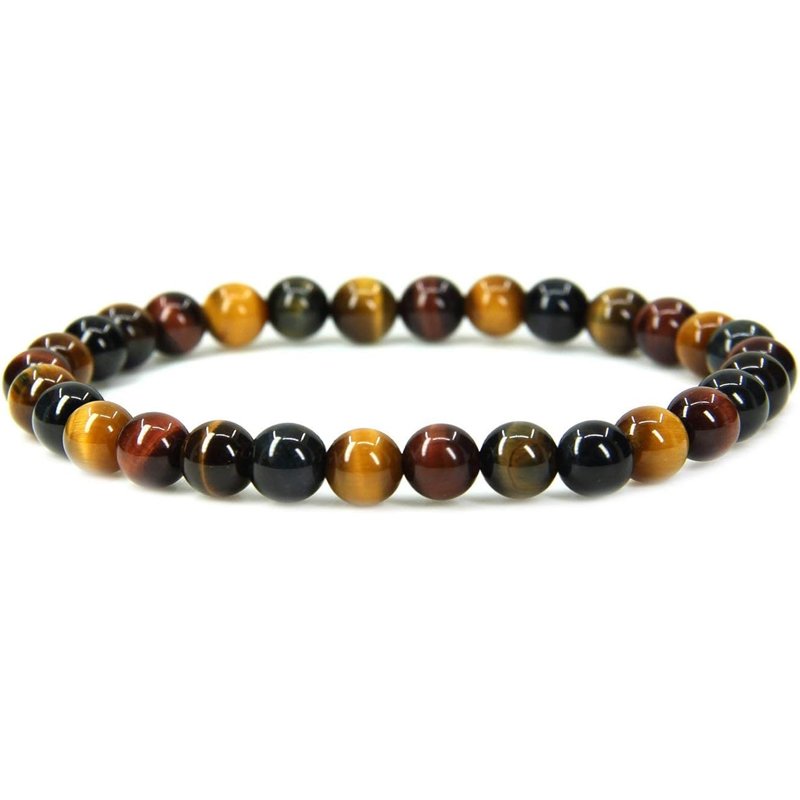 Multicolor Tiger Eye Handmade Round Beads Stretch Bracelet