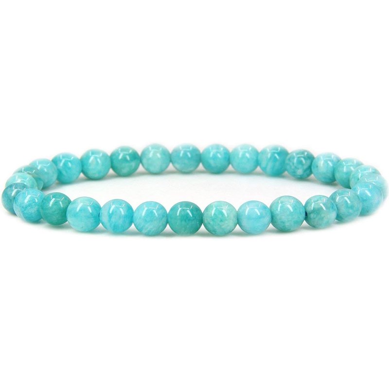 Brazilian Amazonite Handmade Round Beads Stretch Bracelet