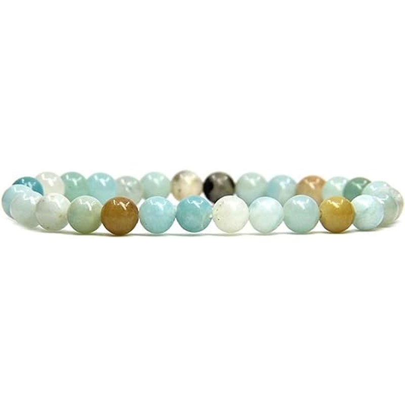 Multicolor Amazonite Handmade Round Beads Stretch Bracelet