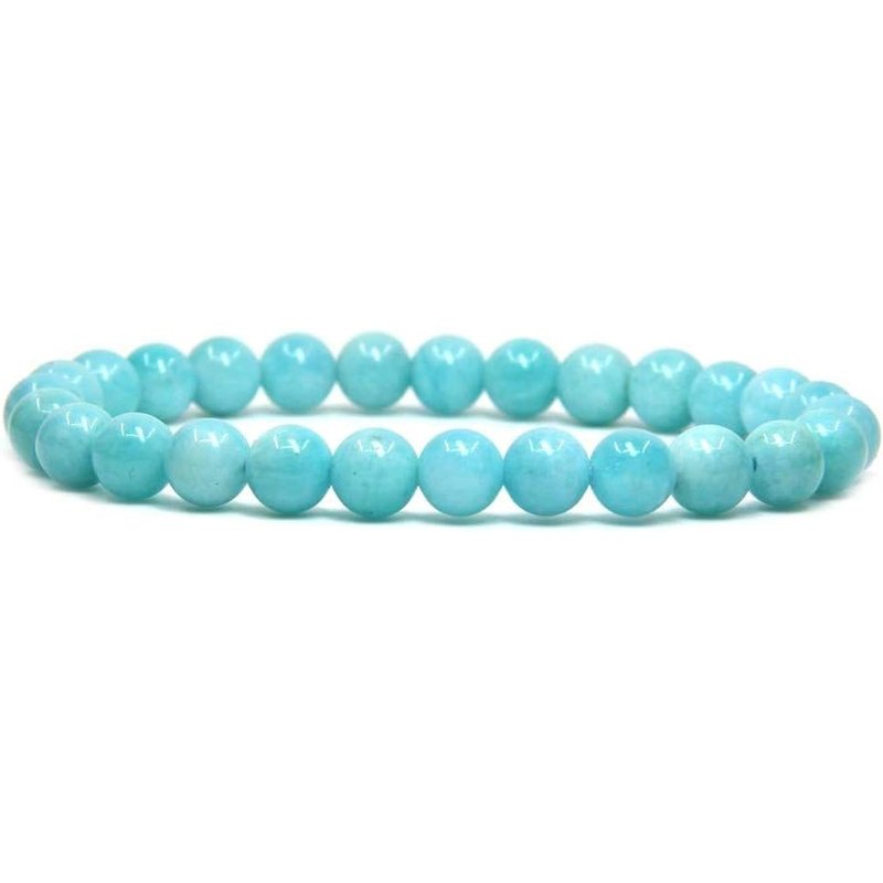 Peruvian Amazonite Handmade Round Beads Stretch Bracelet