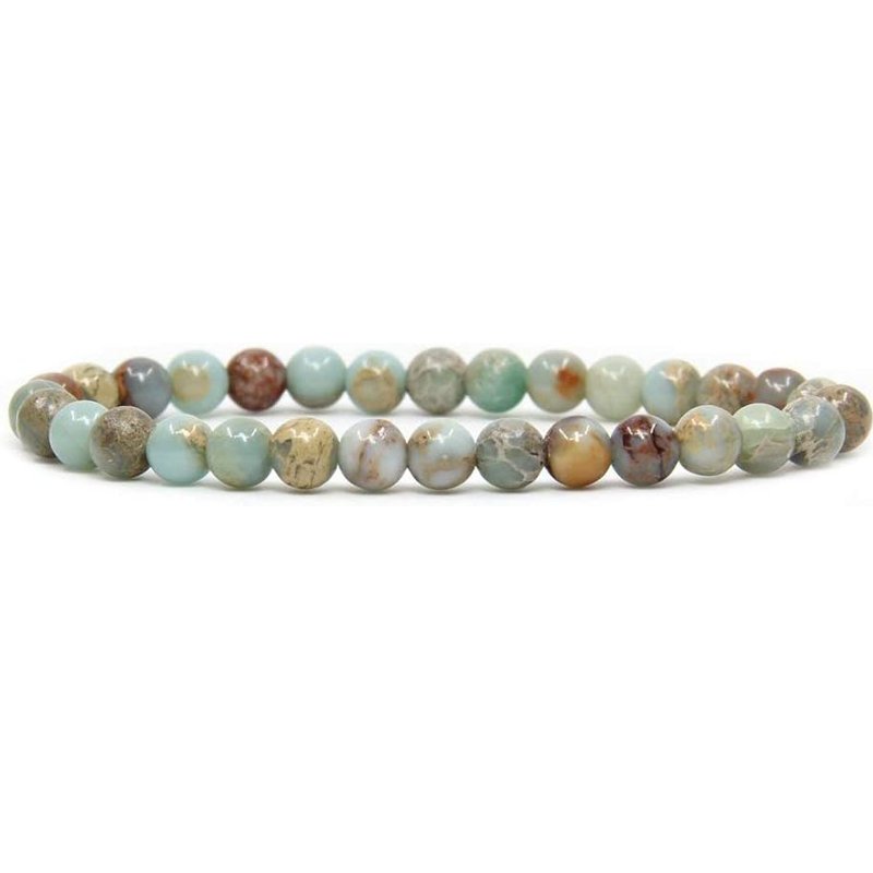 Serpentine Handmade Round Beads Stretch Bracelet