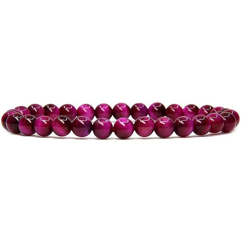 Rose Tiger Eye Handmade Round Beads Stretch Bracelet