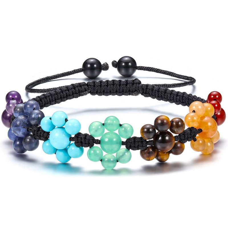 7 Chakra Flower Healing Crystals Bracelet