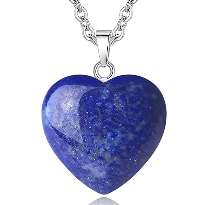 Blue Lapis Lazuli Heart Love Crystal Necklace