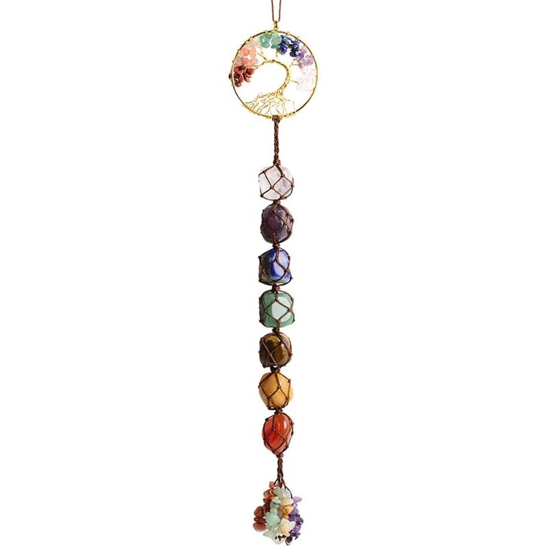 Tree of Life Chakra Stones Healing Crystals Feng Shui Hanging Ornament