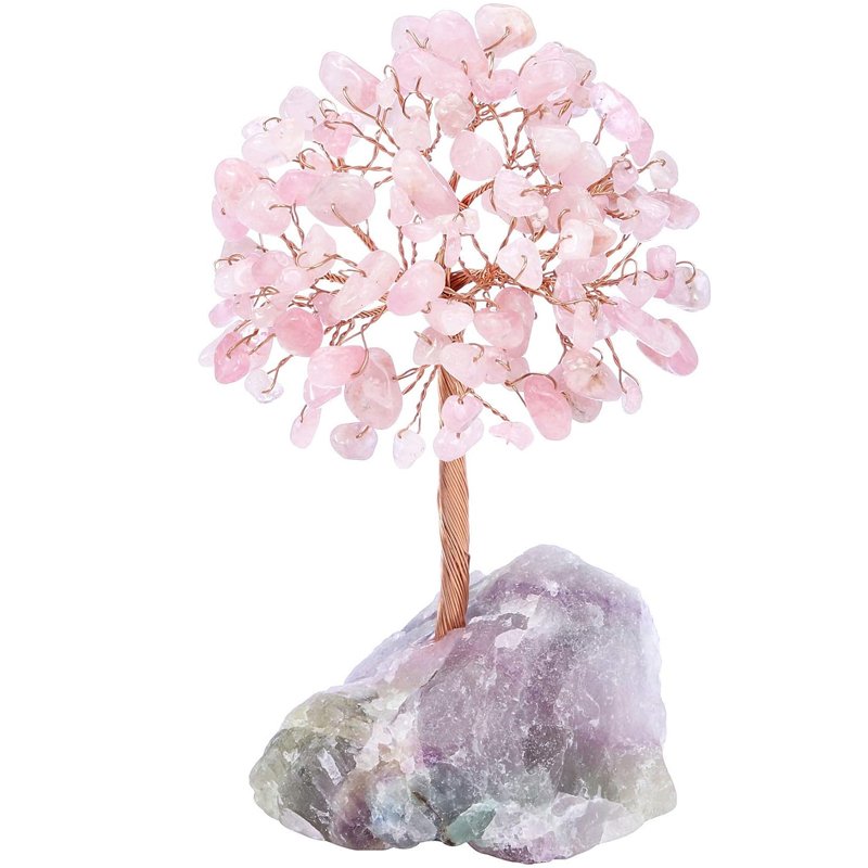 Raw Healing Crystals Fluorite Base Gem Bonsai Money Tree