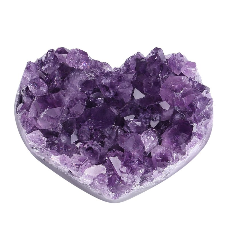 Amethyst Crystal Gemstones Heart Crystal Cluster