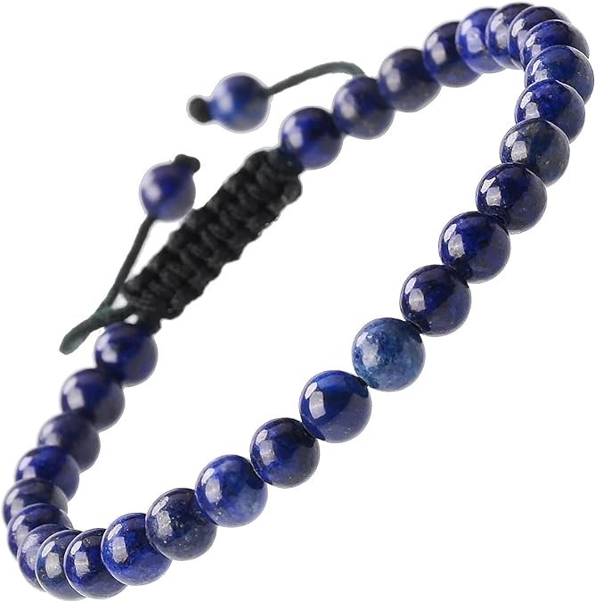 Natural Lapis Healing Power Gemstone Crystal Bead Adjustable Bracelet