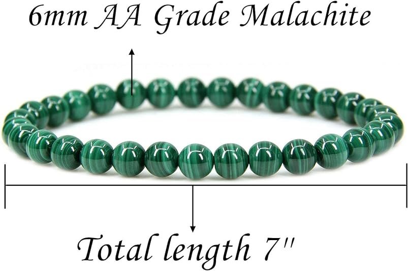 Handmade Natural Malachite Beads Stretch Bracelet-1