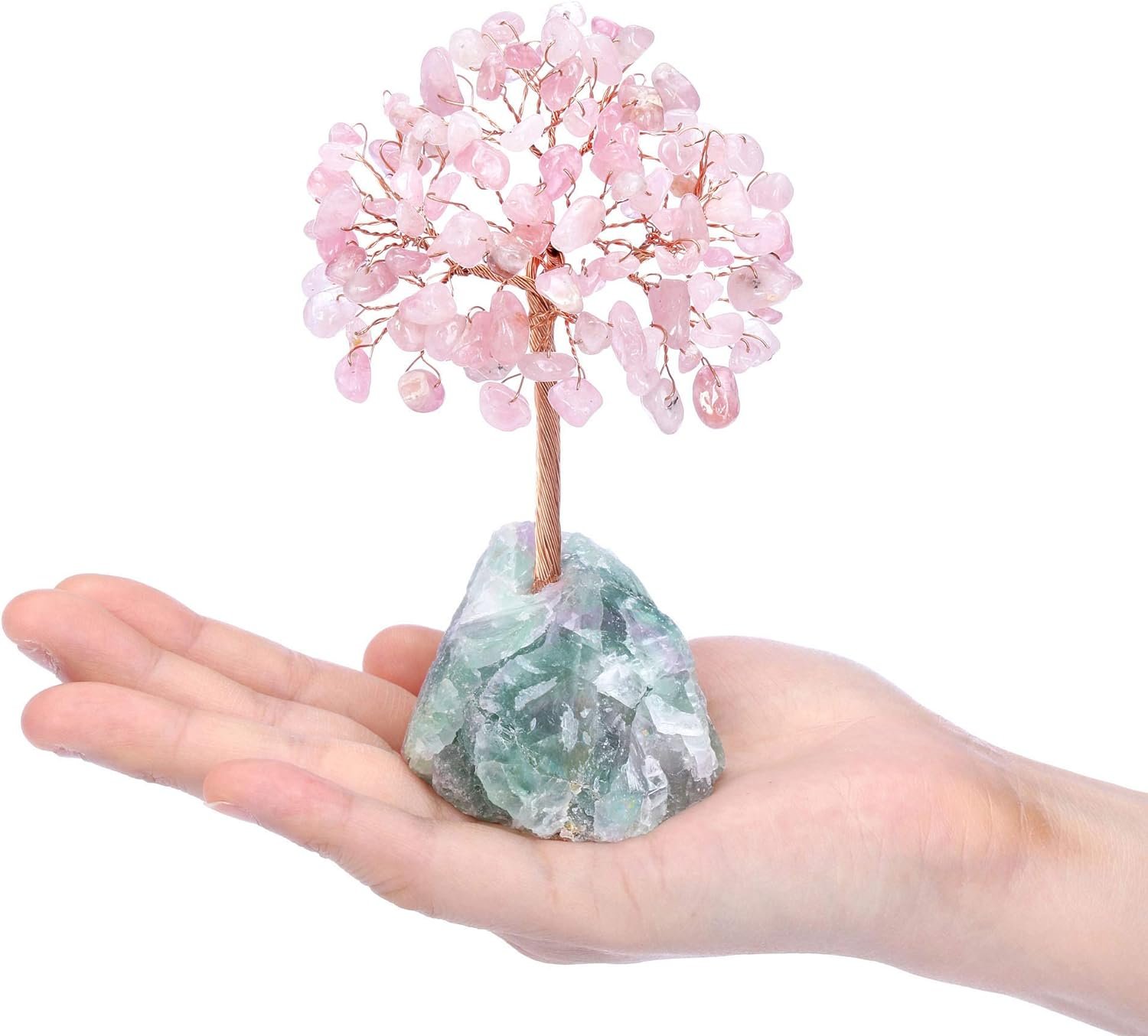 Raw Healing Crystals Fluorite Base Gem Bonsai Money Tree-1