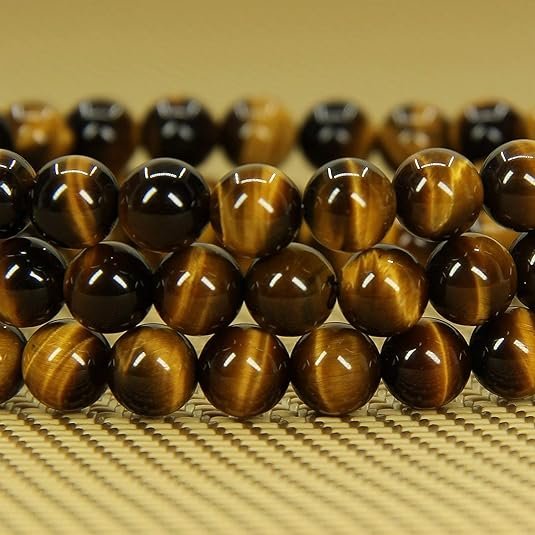 Golden Tiger Eye Handmade Round Beads Stretch Bracelet-1