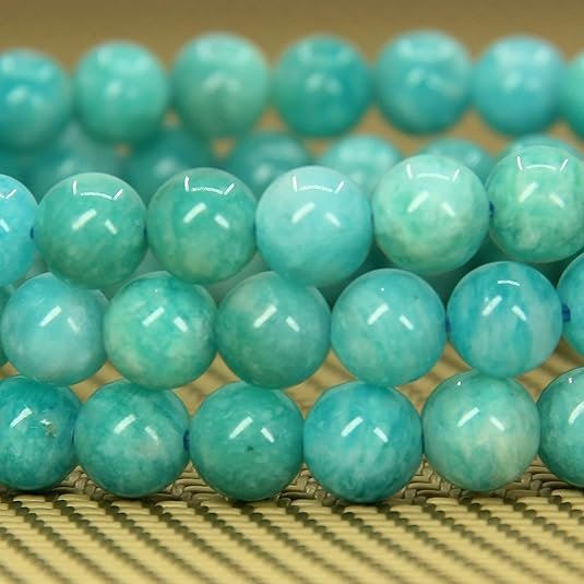 Brazilian Amazonite Handmade Round Beads Stretch Bracelet-1