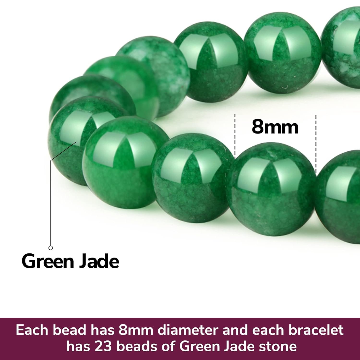 Green Jade Bracelet Stress Relief Healing Crystal Bracelet-1