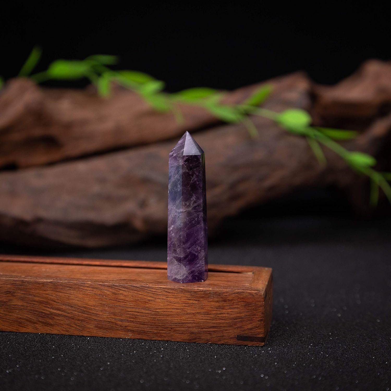 6 Faceted Reiki Amethyst Healing Crystal Wands-1