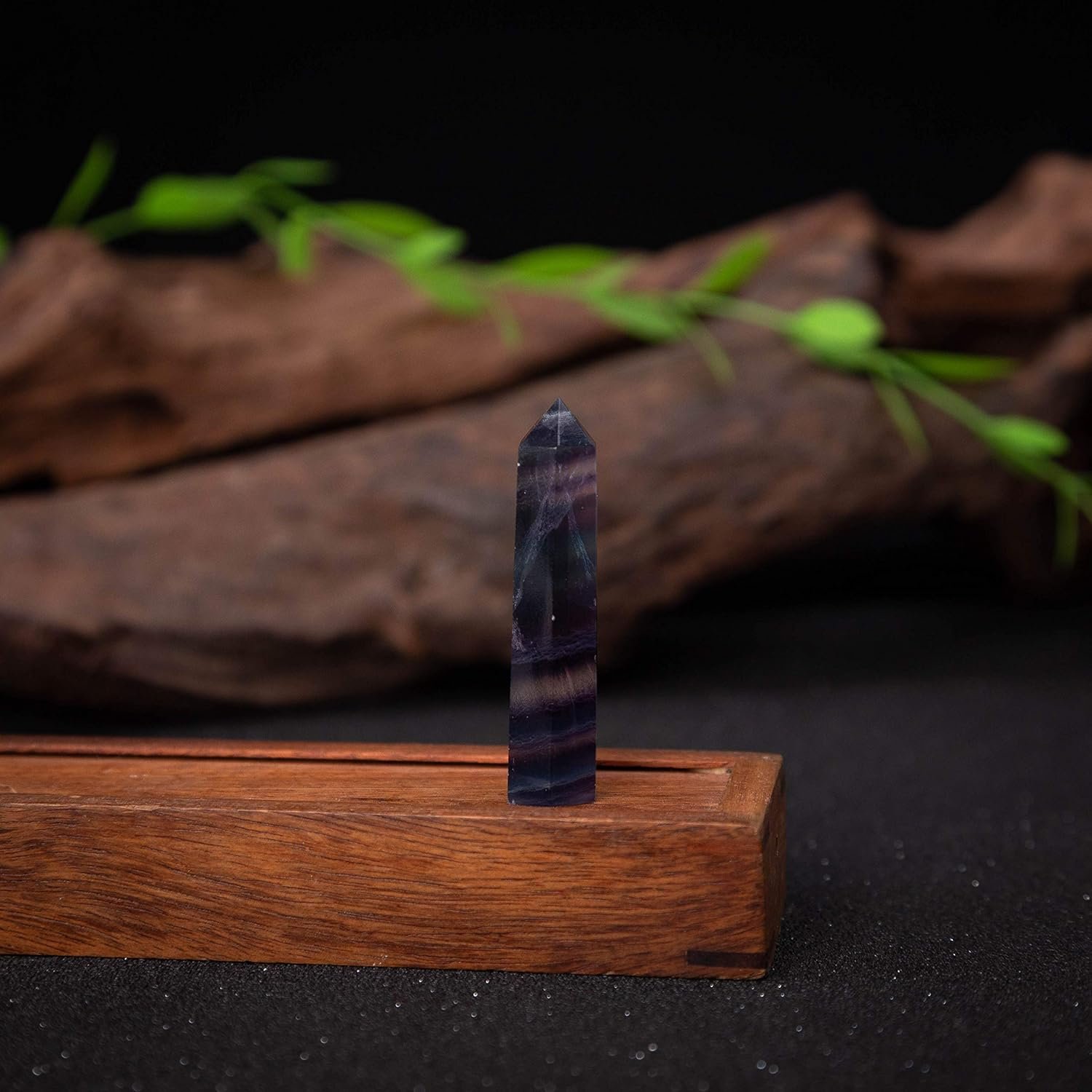 6 Faceted Reiki Rainbow Fluorite Quartz Healing Crystal Wands-1