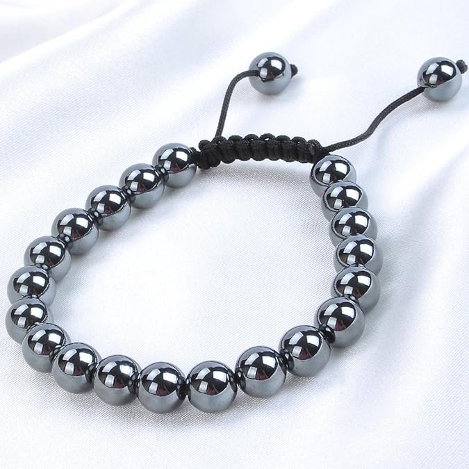 Natural Hematite Healing Power Gemstone Crystal Bead Adjustable Bracelets-1