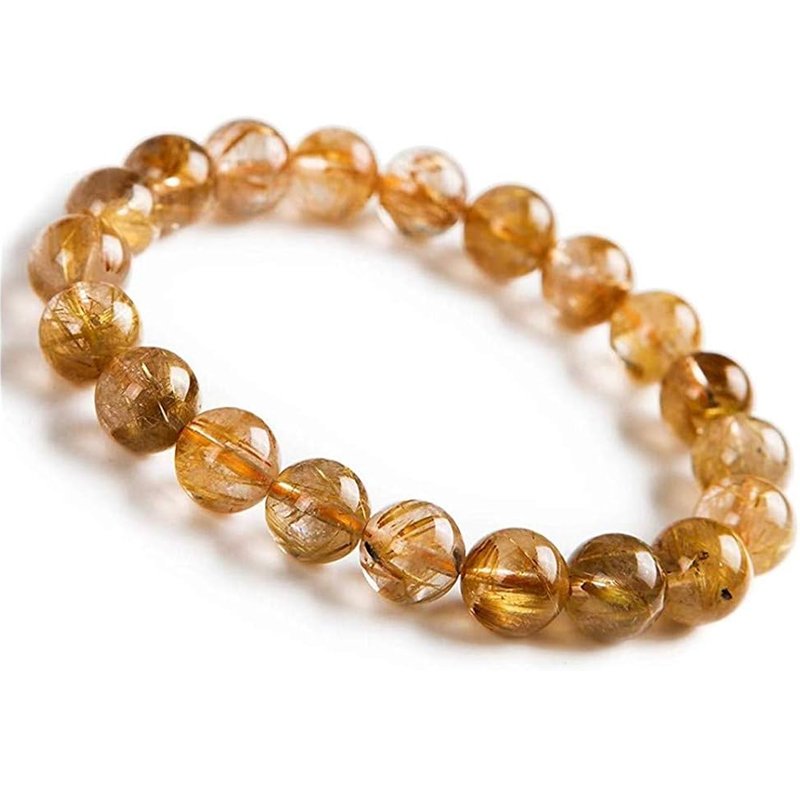 Natural Brazil Gold Hair Rutilated Titanium Bracelet