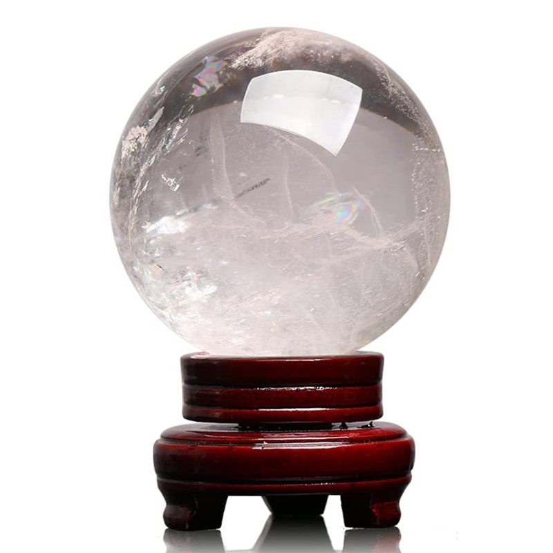 Natural Clear White Crystal Quartz Sphere Ball