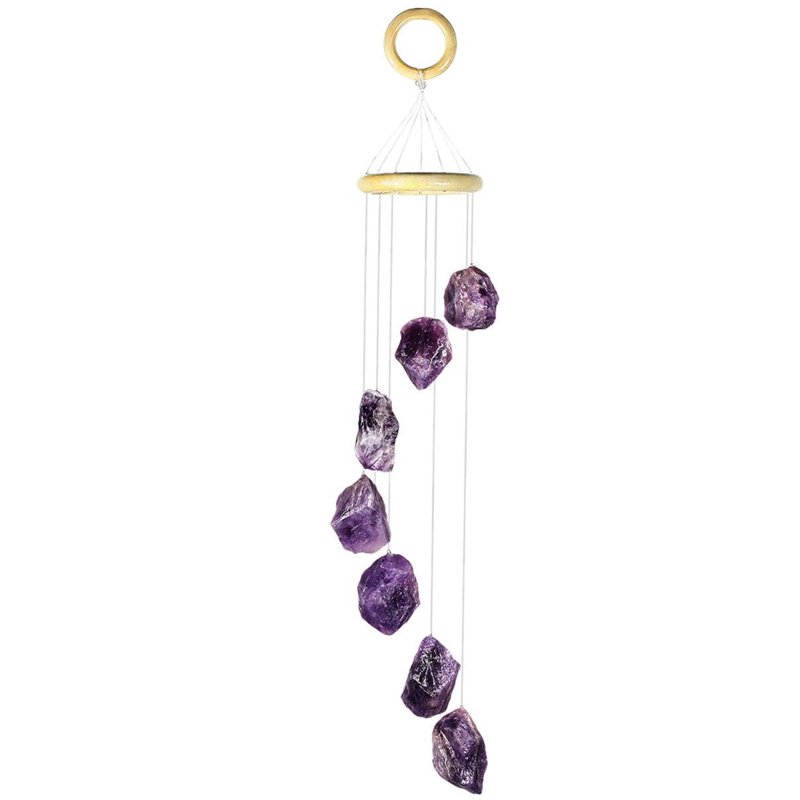 Amethyst Stones Rough Crystals Wind Chimes