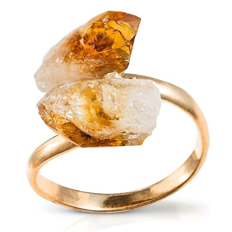 Handmade Adjustable Citrine Healing Crystal Ring