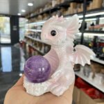 White Bubble Dragon Crystal Ball Ornament